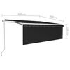 vidaXL Toldo autom&aacute;tico persiana LED y sensor viento antracita 4x3 m