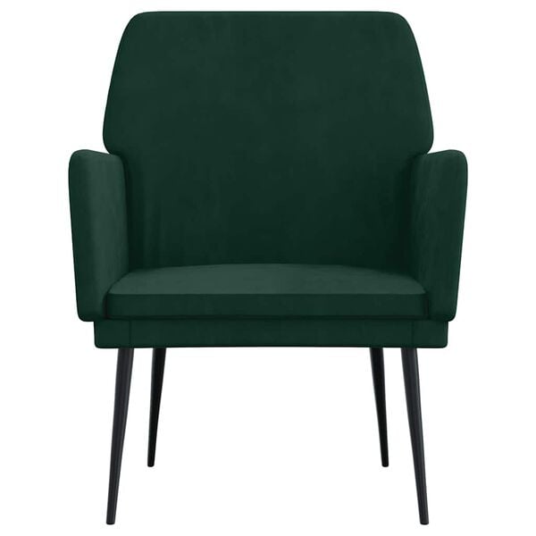 vidaXL Sill&oacute;n de terciopelo verde oscuro 62x79x79 cm