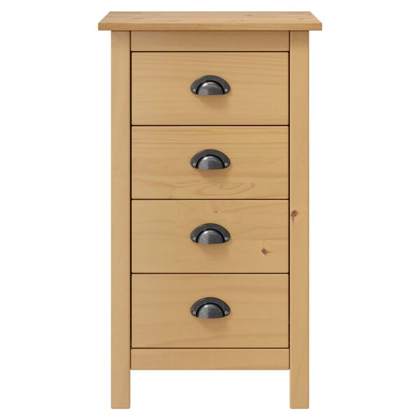 vidaXL Mesita de noche Hill madera maciza de pino 46x35x49,5 cm