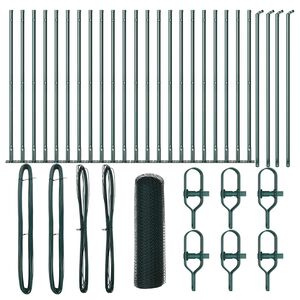 vidaXL Poste de Valla Verde