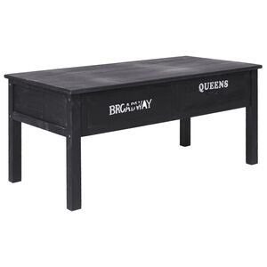 vidaXL Mesa de centro de madera negro 100x50x45 cm