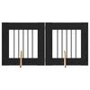 vidaXL Puerta de perro con soportes 2 pcs Roble Negro 60 x 60 cm