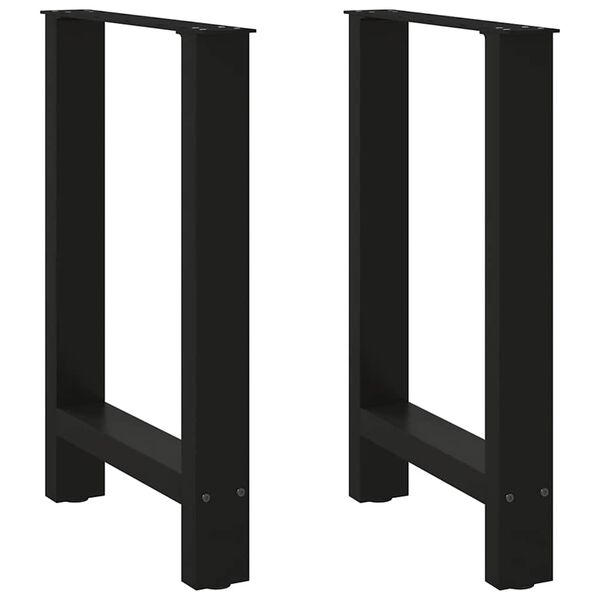 vidaXL Patas para mesa de comedor negras (2 unidades, 50 x 72-73 cm, acero)