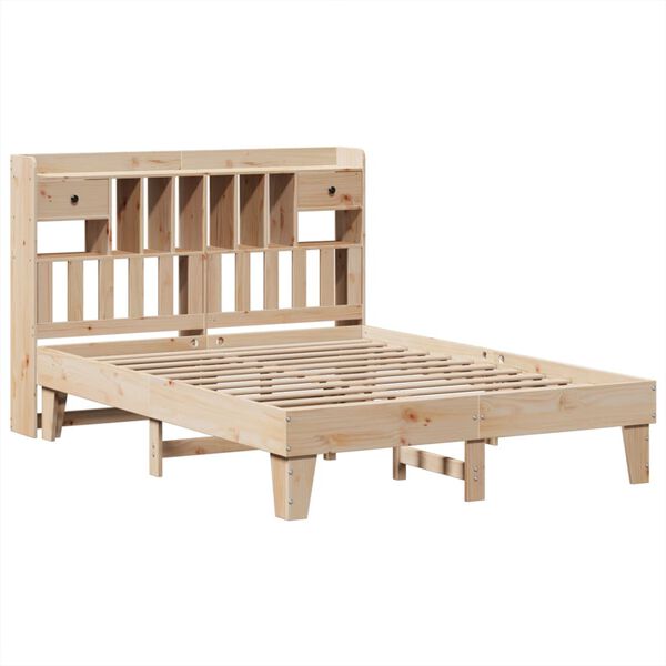 vidaXL Estructura de cama sin colch&oacute;n madera de pino blanca 140x200 cm