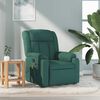 vidaXL Sill&oacute;n de masaje reclinable de tela verde oscuro