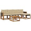 vidaXL Conjunto de sof&aacute;s de exterior con coj&iacute;n 6 pcs Natural y Beige