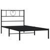 vidaXL Estructura cama sin colch&oacute;n con cabecero metal negro 107x203 cm