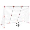 vidaXL Porter&iacute;a de f&uacute;tbol con balones 2 en 1 blanco 184x64x124 cm