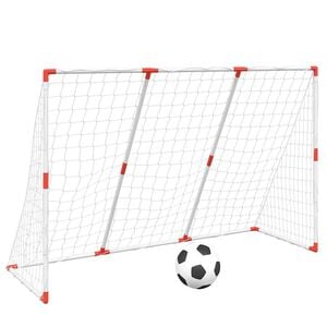 vidaXL Porter&iacute;a de f&uacute;tbol con balones 2 en 1 blanco 184x64x124 cm