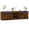 vidaXL Mueble de TV LED madera ingeniería roble ahumado 180x34x50 cm