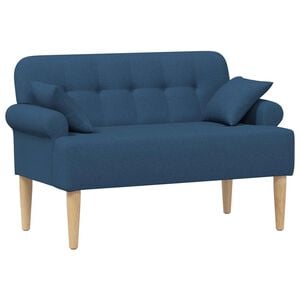 vidaXL Sof&aacute; amoroso con botones acolchados Azul 120 x 65 x 79 cm Tela