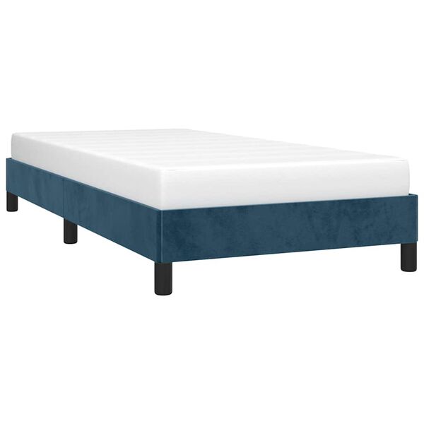 vidaXL Estructura de cama sin colch&oacute;n terciopelo azul oscuro 90x200 cm