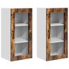 vidaXL Armario de vidrio para pared LUCCA 2 pcs Roble Ahumado