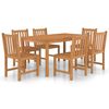 vidaXL Conjunto de comedor de jard&iacute;n de 7 piezas, 150 x 90 cm, madera maciza de teca