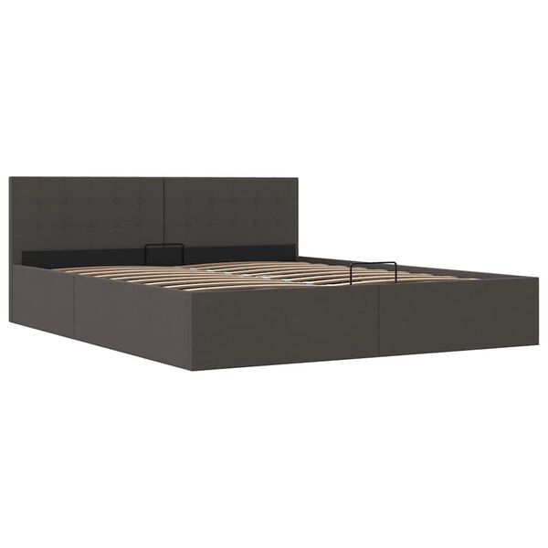 vidaXL Cama canap&eacute; hidr&aacute;ulica de almacenaje sin colch&oacute;n gris 160x200cm