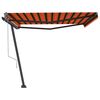 vidaXL Toldo de pie automático naranja y marrón 450x300 cm