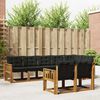 vidaXL Conjunto de sof&aacute;s de exterior con coj&iacute;n 8 pcs Natural y negro