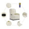 vidaXL Sill&oacute;n reclinable de masaje el&eacute;ctrico terciopelo color crema
