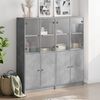 vidaXL Estanter&iacute;a con puertas madera de ingenier&iacute;a gris 136x37x142 cm