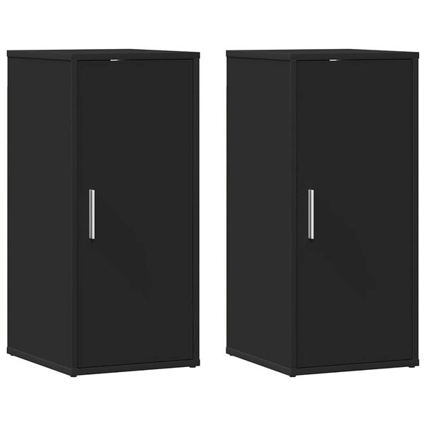 vidaXL Muebles zapateros 2 uds madera contrachapada negro 32x35x70 cm