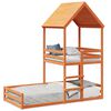 vidaXL Cama con techo madera maciza pino marr&oacute;n 90x190 cm