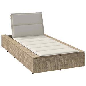 vidaXL Tumbona con cojín flotante ratán sintético beige