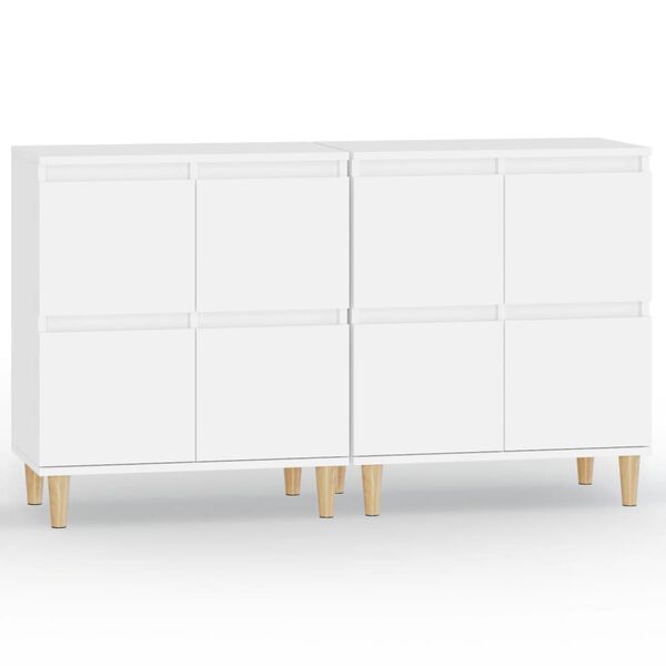 vidaXL Aparadores 2 uds madera contrachapada blanco 60x35x70 cm