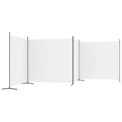 vidaXL Biombo divisor de 4 paneles de tela blanco 698x180 cm