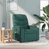 vidaXL Sill&oacute;n de masaje reclinable de tela verde oscuro