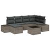 vidaXL Conjunto de sof&aacute; de jard&iacute;n 7 uds. Gris rat&aacute;n sint&eacute;tico