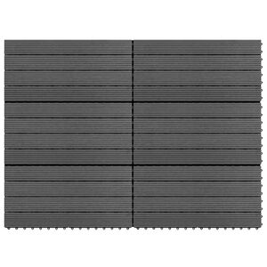 vidaXL Baldosas 6 unidades WPC gris 1m&sup2; 60x30 cm