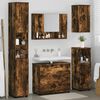 vidaXL Juego de muebles de ba&ntilde;o con caj&oacute;n 5 pcs Roble ahumado