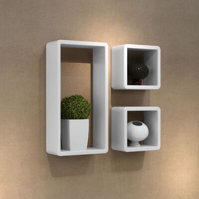 vidaXL Juego de estantes en forma de cubo 3 piezas