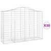 vidaXL Cestas gaviones 30 uds forma de arco hierro 200x50x140/160 cm