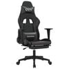 vidaXL Silla gaming con reposapi&eacute;s cuero sint&eacute;tico negro gris
