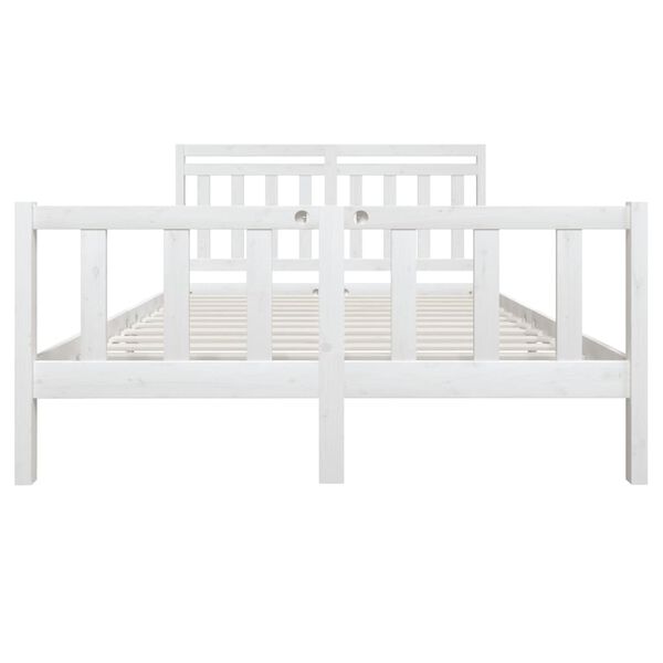 vidaXL Estructura de cama de madera maciza blanco 150x200 cm