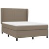 vidaXL Cama box spring con colch&oacute;n tela gris taupe 140x190 cm