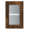 vidaXL Armario de cocina de pared con puerta de cristal "Kalmar" de, roble ahumado, madera de ingenier&iacute;a