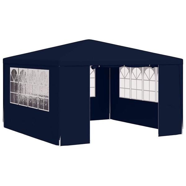 vidaXL Carpa profesional para fiestas con paredes azul 90 g/m² 4x4 m