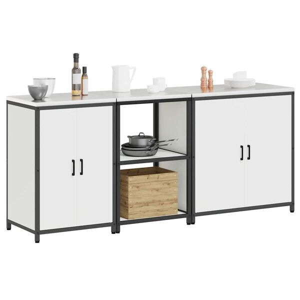 vidaXL Juego de Almacenamiento de Cocina 3 pcs Acero laminado en fr&iacute;o
