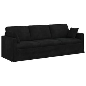 vidaXL Sof&aacute; Negro 228 x 78 x 80 cm Terciopelo