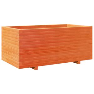 vidaXL Jardinera madera maciza de pino marr&oacute;n cera 110x60x49,5 cm