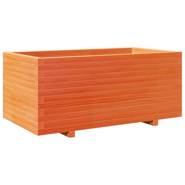 vidaXL Jardinera madera maciza de pino marr&oacute;n cera 110x60x49,5 cm
