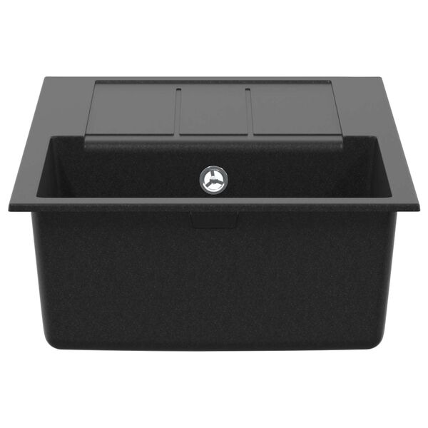 vidaXL Lavabo Negro 780 x 500 mm 80% Cuarzo y 20% Resina