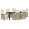vidaXL Conjunto de Comedor de Jard&iacute;n 7 pcs Beige rat&aacute;n sint&eacute;tico