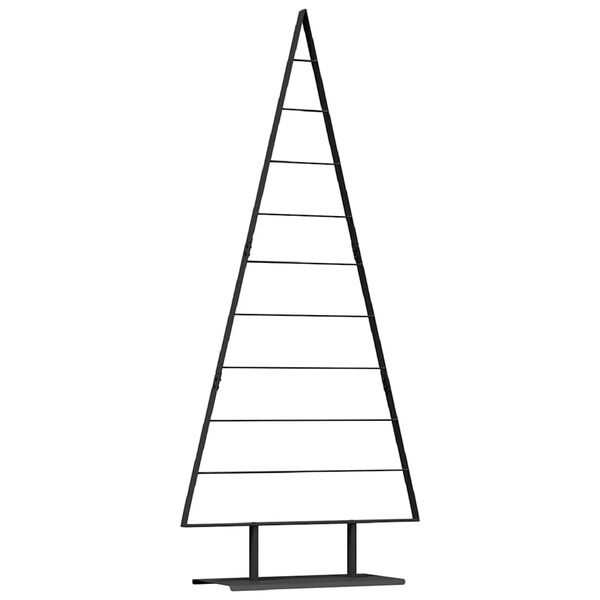 vidaXL &Aacute;rbol de Navidad de metal con soporte Negro 210 cm Acero