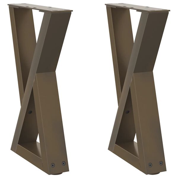vidaXL Patas para mesa de centro (2 unidades, acero natural, 28 x 42-43,3 cm)