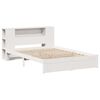 vidaXL Cama con estantería sin colchón madera maciza blanca 140x200 cm