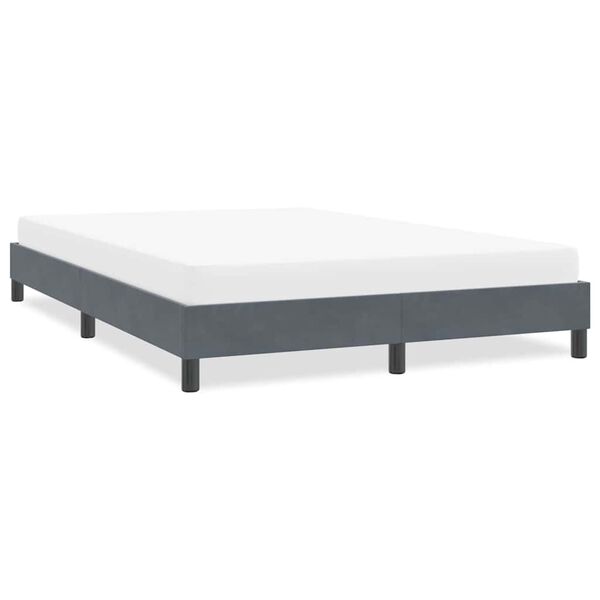 vidaXL Estructura de cama sin colch&oacute;n terciopelo gris oscuro 140x220cm