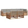 vidaXL Conjunto de sof&aacute;s de exterior 7 pcs Gris Natural y Claro